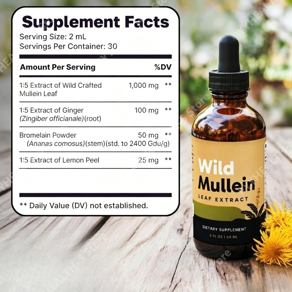 Wild Mullein Leaf Drops with G - Herbal And Wellness recension och pris