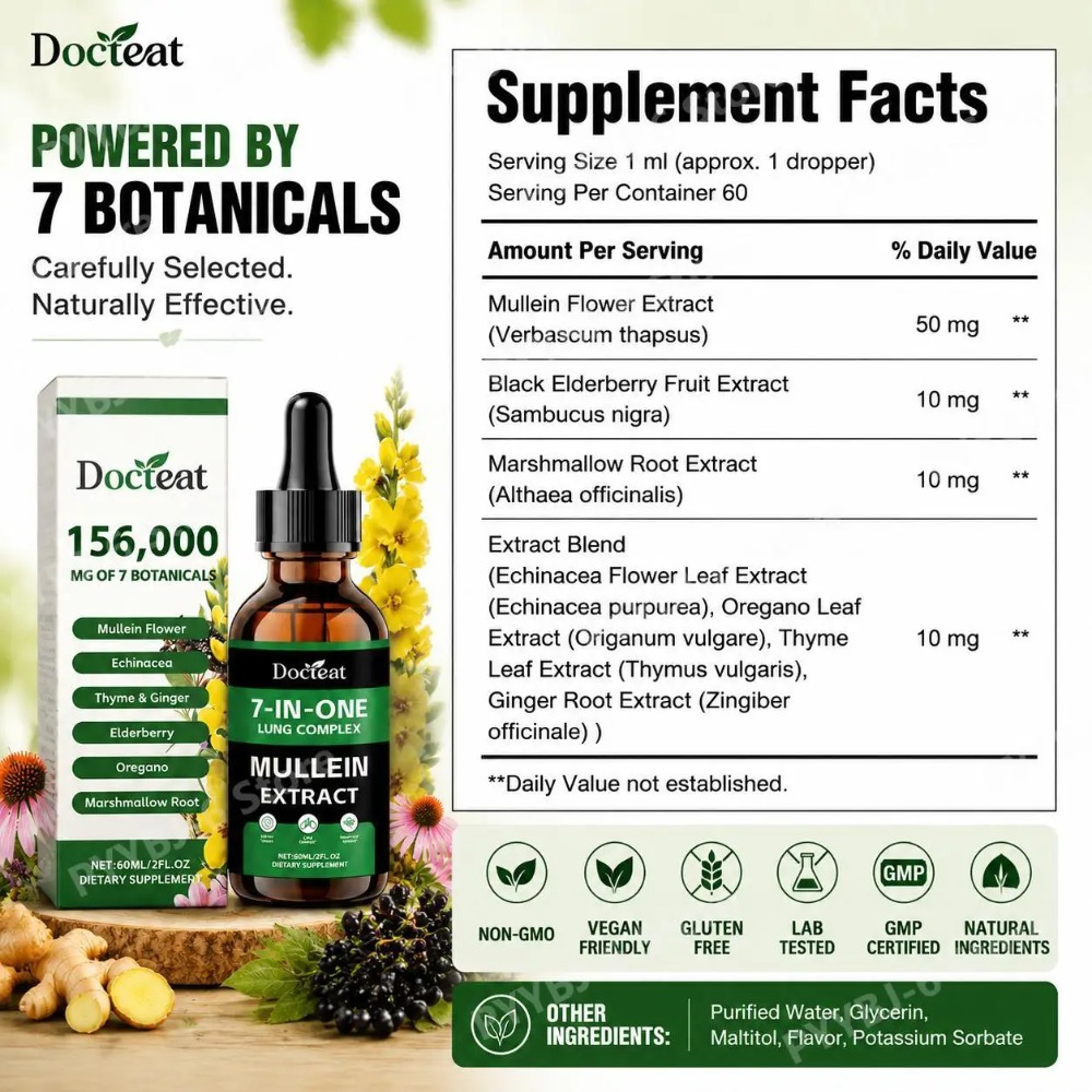 Docteat 7-in-1 Mullein Extract - Herbal And Wellness recension och pris