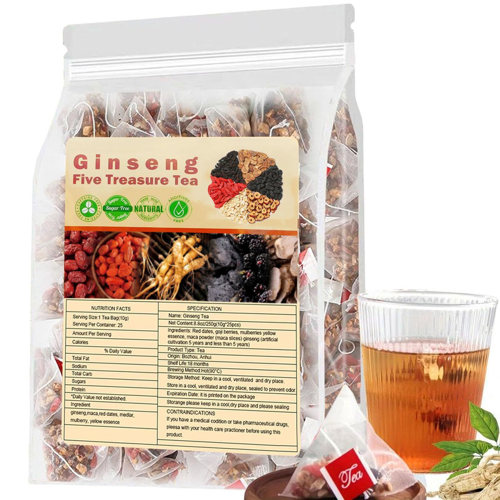 Ginseng Five Treasures Tea Kid - Herbal And Wellness recension och pris