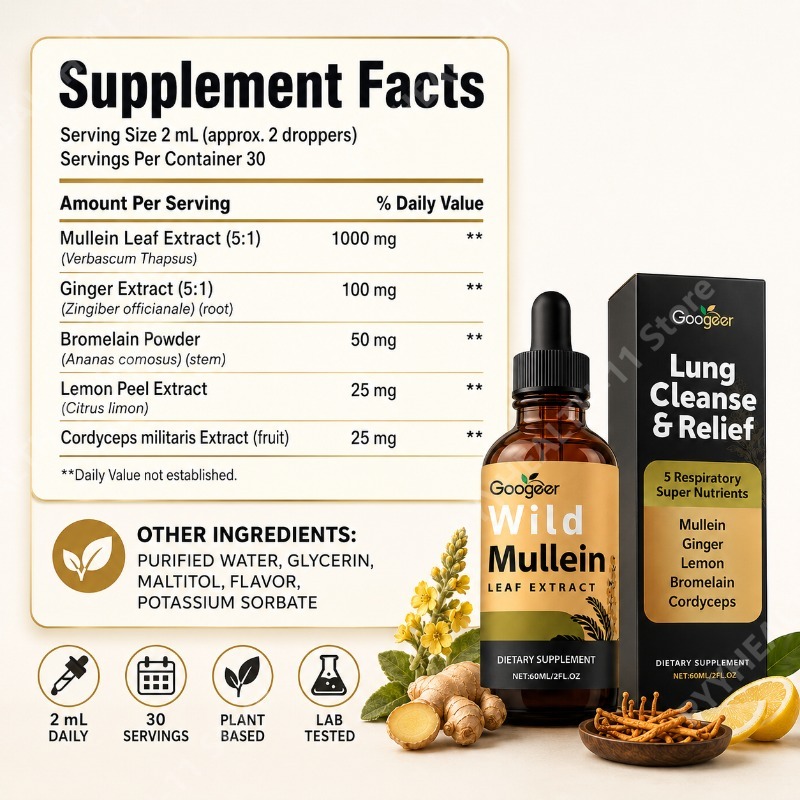 Mullein Liquid Drops Herbal Bl - Herbal And Wellness recension och pris